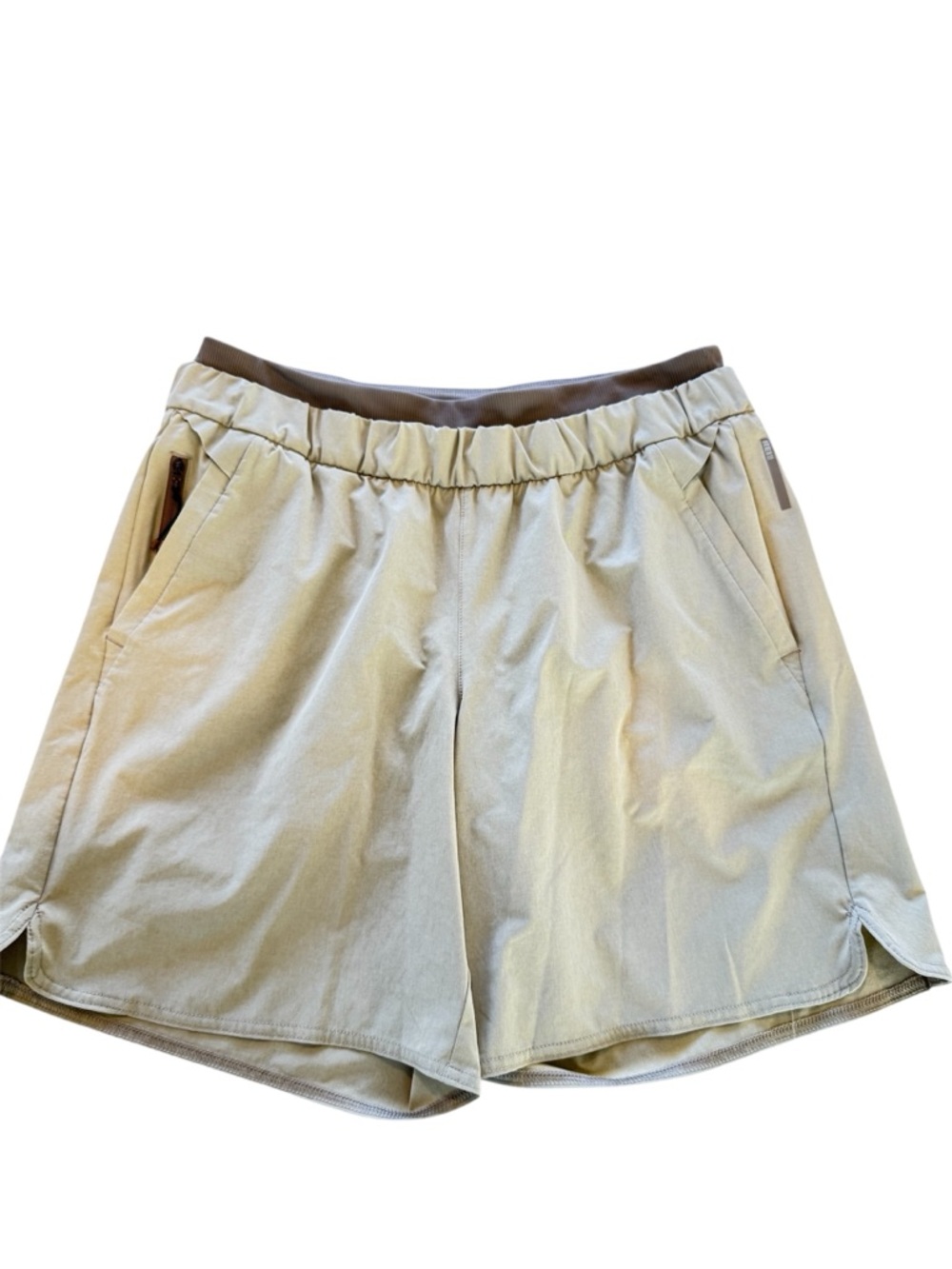 REI Men’s M Active Pursuits Running Shorts Beige Lined 7” Inseam Zip Pocket